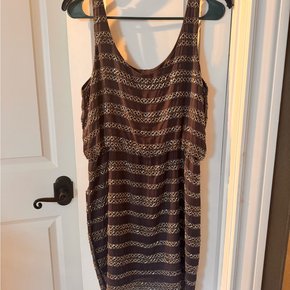 Grey Seqin Patterned Sleeveless Dress
